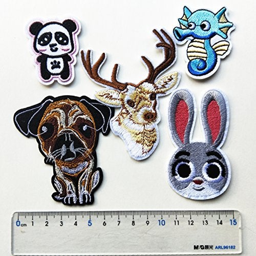 Mo Sheng Accessory 20pcs DIY Lovely Animals Patches Embroidery Mix Patterns Iron On or Sew On Applique for Clothes Backpacks T-Shirt Jeans Skirt Vests Scarf Hat Bag (Style 11) - Image 3