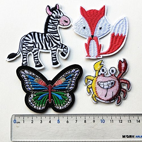Mo Sheng Accessory 20pcs DIY Lovely Animals Patches Embroidery Mix Patterns Iron On or Sew On Applique for Clothes Backpacks T-Shirt Jeans Skirt Vests Scarf Hat Bag (Style 11) - Image 4