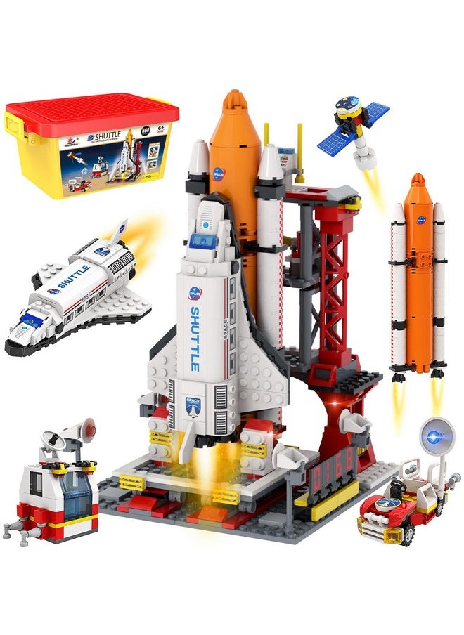 WishaLife WishLife City Space Exploration Shuttle Toy - Building Blocks Sets for 6 7 8 9 10 11 12 Year Old Boys Girls, Mars Rover, Launcher, Satellite, Aerospace Spaceship Toys Gifts for Kids Age 6-12 (660 PCS)  - Image 1