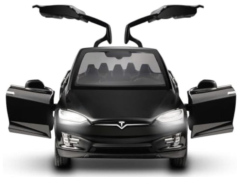 ليموس سيارات نموذجية مصبوبة من تيسلا لعبة سيارات لعبة مع صوت وإضاءة - أسود - Image 1