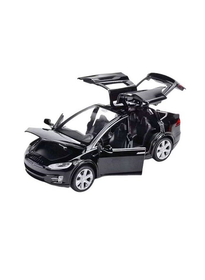 ليموس سيارات نموذجية مصبوبة من تيسلا لعبة سيارات لعبة مع صوت وإضاءة - أسود - Image 2