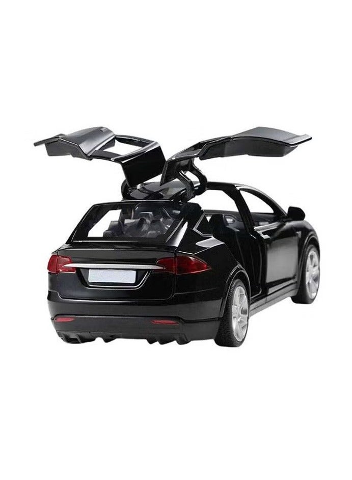 ليموس سيارات نموذجية مصبوبة من تيسلا لعبة سيارات لعبة مع صوت وإضاءة - أسود - Image 3