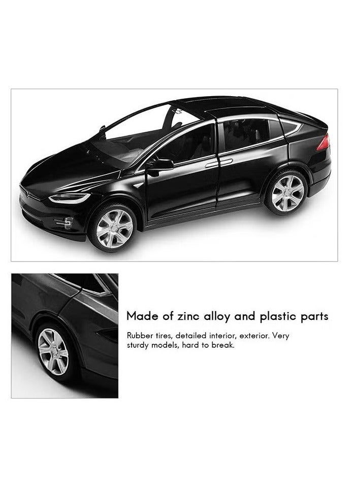 ليموس سيارات نموذجية مصبوبة من تيسلا لعبة سيارات لعبة مع صوت وإضاءة - أسود - Image 4