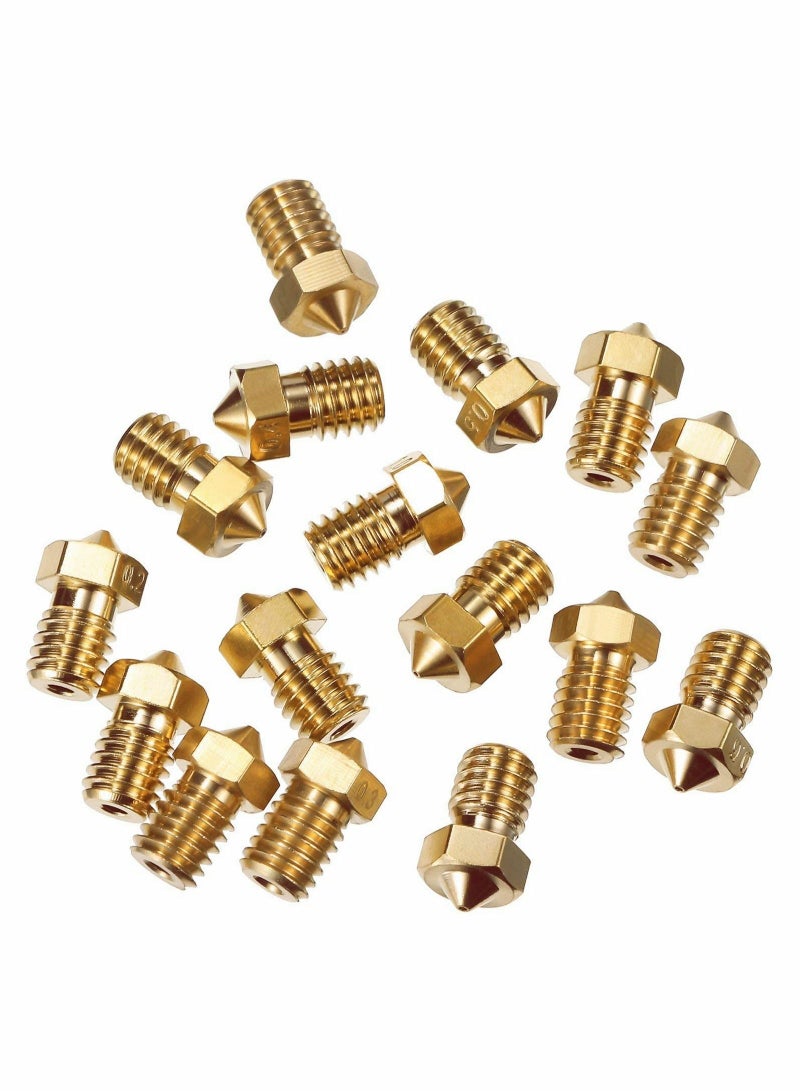 KASTWAVE Printer Nozzle AE 25 PCS 3D, 0.2/0.4/0.6/0.8/1.0 mm Hardened Steel Nozzle for ABS/PLA 3D Printer Makerbot Creality CR-10 (Gold) - Image 2