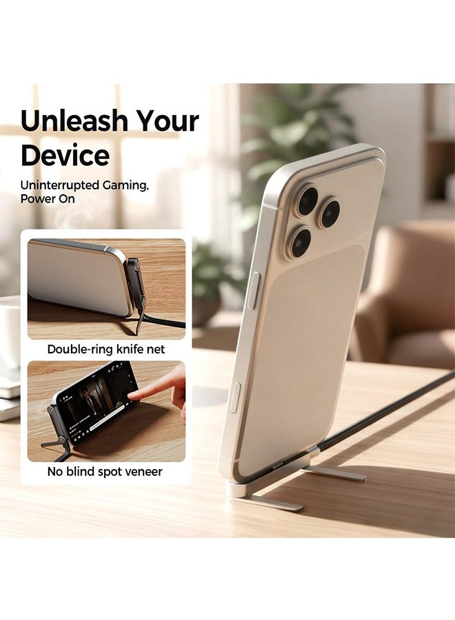 HAVEN Sideways Phone Charger, 240W Fast Charging Cable with Rotatable Phone Holder Stand, 360-Degree Rotation, 1.5 Meter Sideway Gaming Charger (Type C to Type C) - Image 3