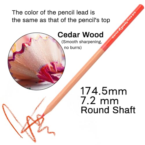 AXUS MARCO Oil-based Colored Pencils 3.7mm Thick Core, Unbreakable, Great Color Rendering, Iron Box Packed, for Artists & Art Lovers (Renoir 3100 Series - 24 Colors) - Image 5