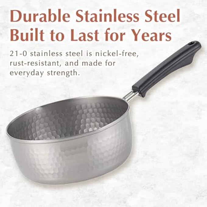 TIKUSAN Yukihira Pot Traditional Japanese Saucepan Stainless Steel Made In Japan With Two Sided Pour Spouts 79Inch20Cm - Image 4