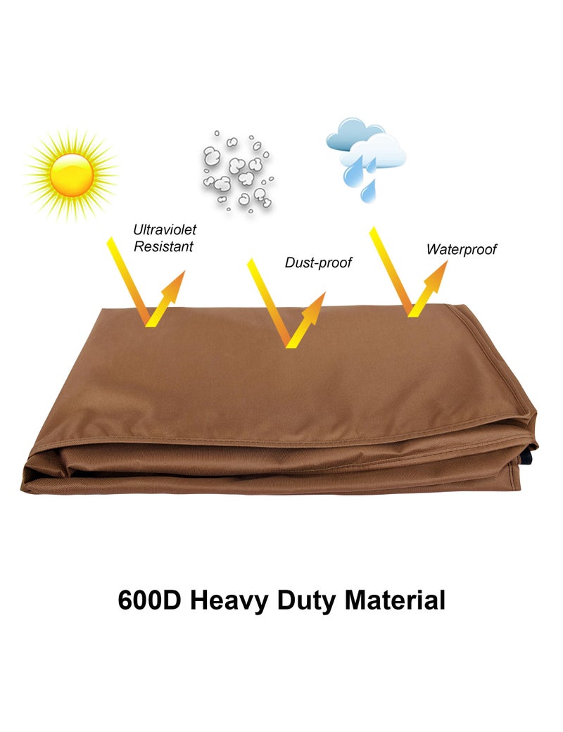 iBirdie Outdoor TV Cover 48 to 50 inch Weatherproof, Cover Size 47.5''L x 30''H, Waterproof for Outside Flat Screen 48 to 50 inch TV, Brown, 600D Thick Fabric Screen Protector with Bottom - Image 5