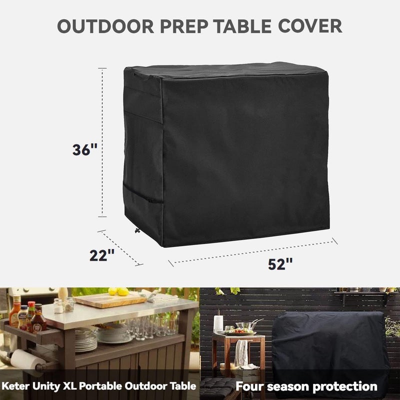 Wnanan Outdoor Prep Table Cover - Waterproof, Stainless Steel Top Cover for 52 Inch Keter Unity XL Portable Outdoor Table, Compatible with 52 inch Outdoor Utility Cart and Storage Cabinet - Image 2