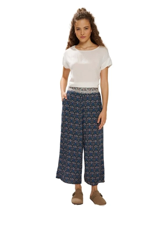 HaILYS Bohemian Print High-Waisted Wide Leg Pants