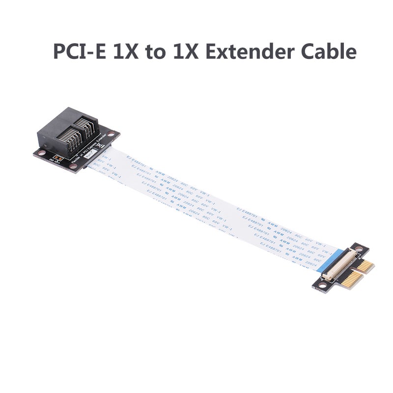 كابل تمديد مرن PCI-E 1X FPC بموصل أفقي أسود - Image 3