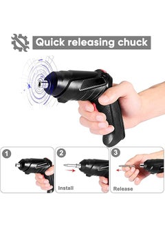DMG TECH Electric Screwdriver Led Light Cordless Screwdriver With 3 Gear Torque And Smart Chuck Screw Guns Twistable Handle 48 In 1 Rechargeable Screwdriver For Furniture Assembly Home Diy Projects  - Image 4