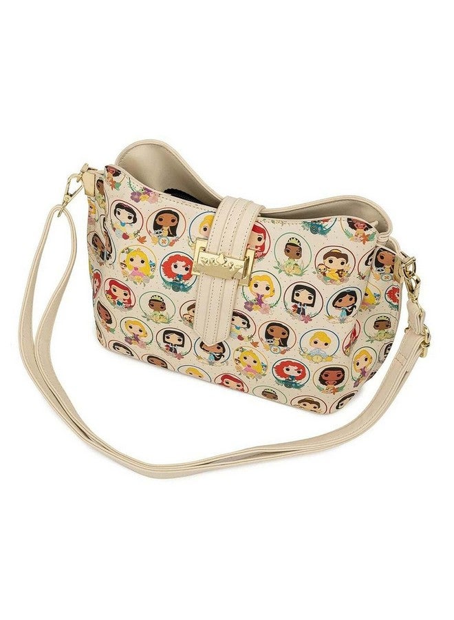 لاونج فلاي حقيبة يد نسائية من Loungefly Pop Disney Princess Circles، حقيبة كروس بودي، محفظة - Image 4