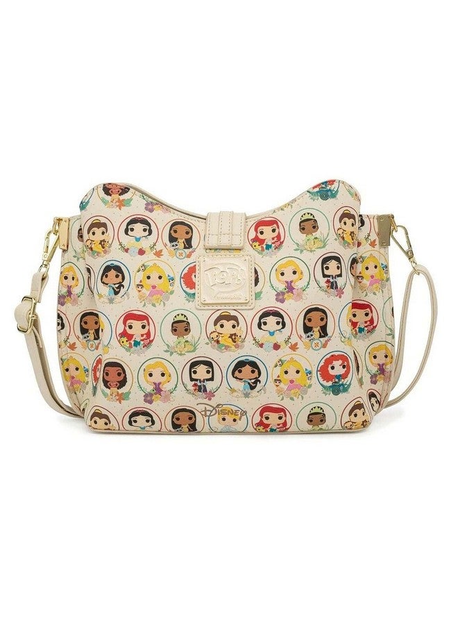 لاونج فلاي حقيبة يد نسائية من Loungefly Pop Disney Princess Circles، حقيبة كروس بودي، محفظة - Image 1