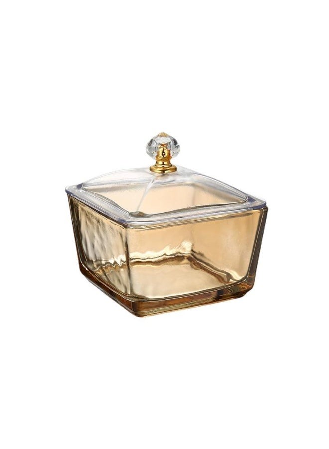 تراديو طقم وعاء زجاجي للمكسرات والوجبات الخفيفة مع أغطية وصينية معدنية ذهبية – 6 قطع طاولة تقديم وجبات خفيفة مع غطاء، أوعية تخزين فواكه ووجبات خفيفة متعددة الأغراض وفاخرة وخفيفة، أطباق تقديم مقسمة، مجموعة أوعية تقديم مكسرات وحلويات شفافة للحلويات والفواكه والمكسرات، صينية وجبات خفيفة محمولة - Image 2