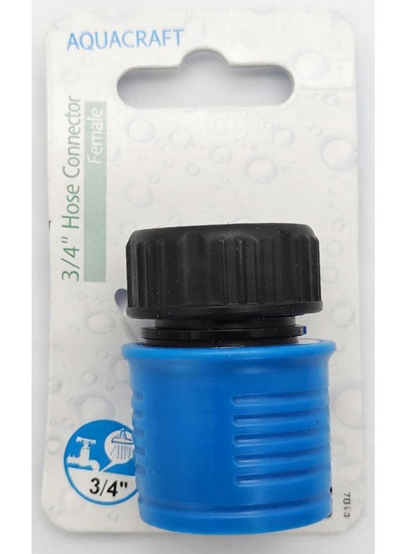 Hose Connector Female Blue And Black Abs 0.75 Inch