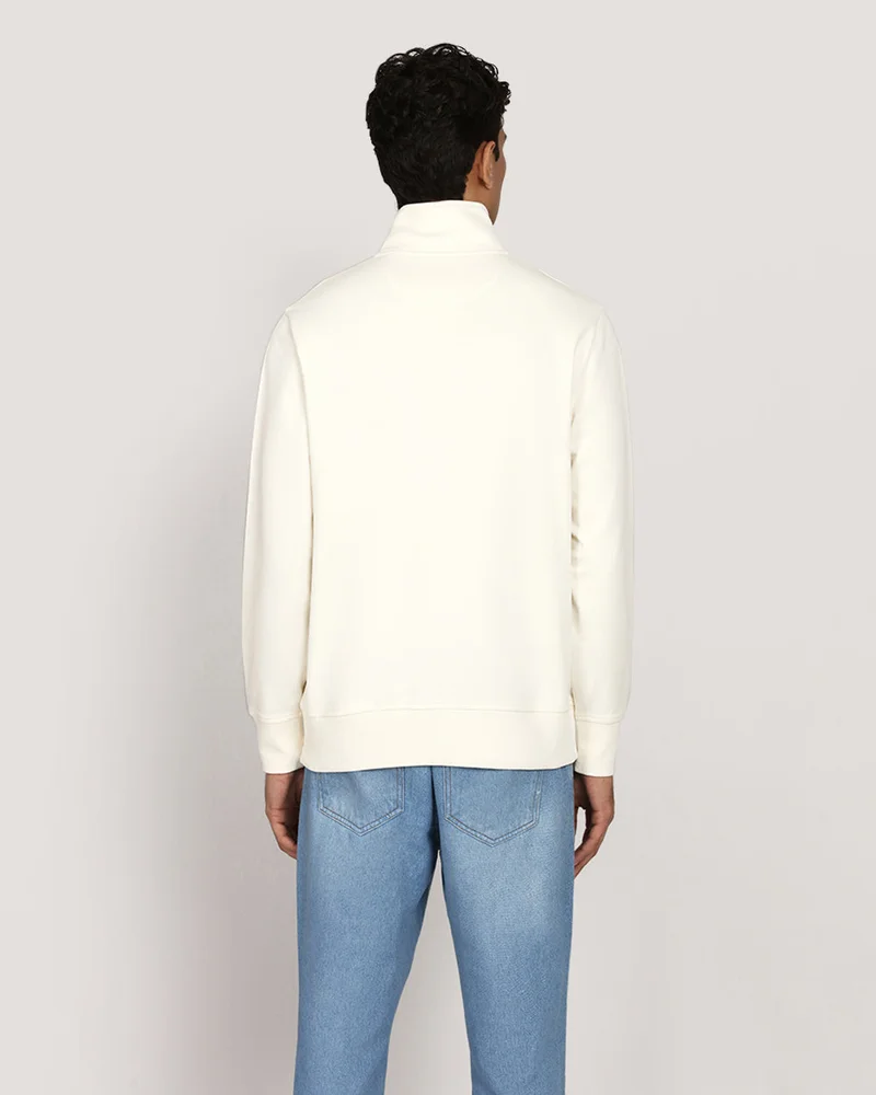 GANT Small Graphic Half Zip Sweat - White