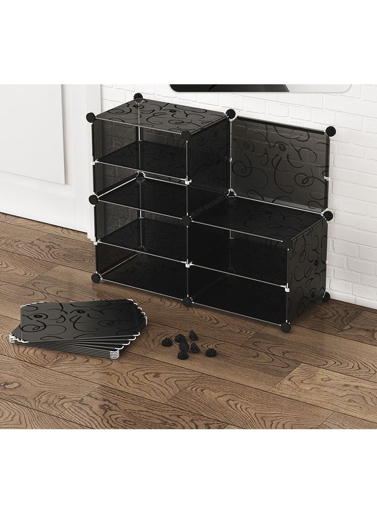8 Cubes Diy Shoes Wardrobe Storage Shoe Rack Shoe Tower Storage Cabinet Shoe Organizer Storage Organizer Modular Shoe Cabinet with Doors - Image 3