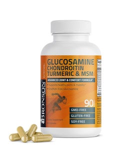 Bronson Glucosamine Chondroitin Turmeric & MSM Advanced Joint and Cartilage Formula 90 Capsules 