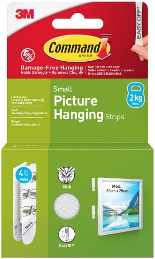 Command™ Small Picture Hanging Strips, White, 4 Pairs (8 Strips) - Image 1