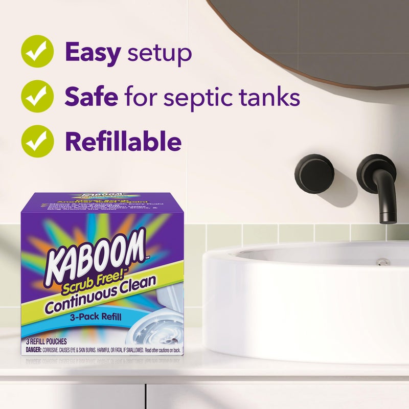 KABOOM 3-Pack Refill â€“ Kaboom Scrub Free! Continuous Clean with OxiClean - Image 4