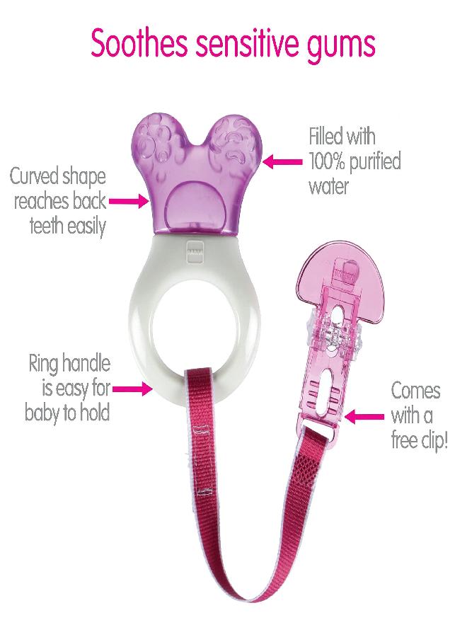 MAM Mini Cooler Teether with Clip, Girl, 2+ Months, 1-Count - Image 4