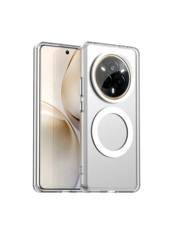 Clear Magnetic Case [ Never Yellow][Compatible with MagSafe] Protective Slim Case Designed for Realme Note 14 Pro+ - Image 1