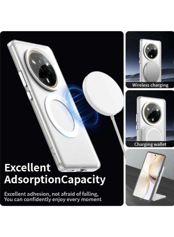 Clear Magnetic Case [ Never Yellow][Compatible with MagSafe] Protective Slim Case Designed for Realme Note 14 Pro+ - Image 2