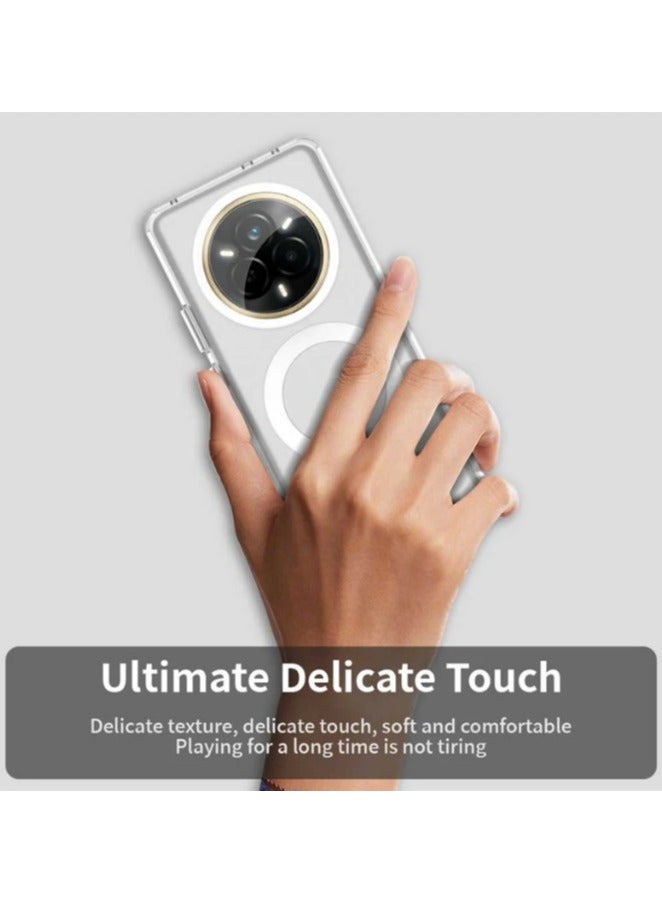 Clear Magnetic Case [ Never Yellow][Compatible with MagSafe] Protective Slim Case Designed for Realme Note 14 Pro+ - Image 4