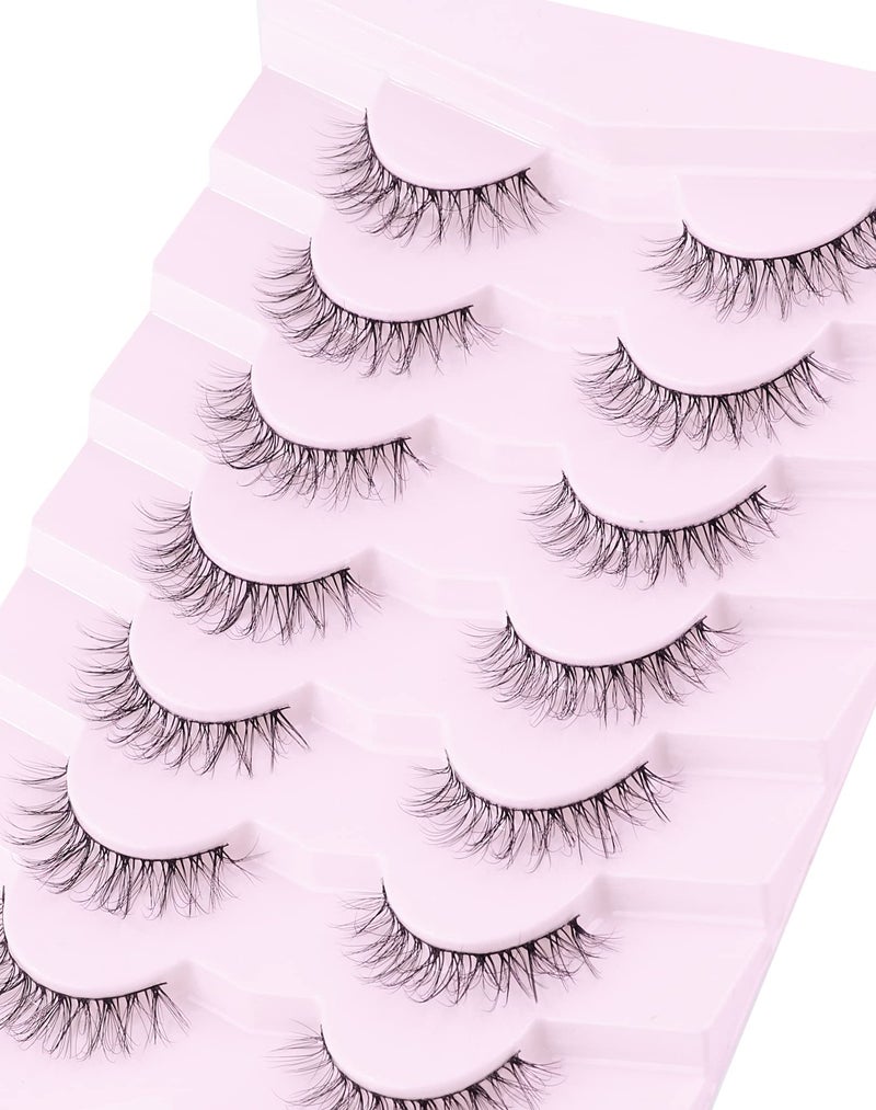 Onlyall Eyelashes Natural Look Fake Eyelashes Natural Lashes Lightweight False Eyelashes Wispy Lashes 3D Faux Mink Eyelashes 7 Pairs D3 - Image 4