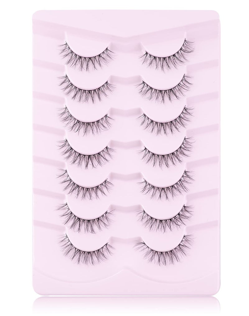 Onlyall Eyelashes Natural Look Fake Eyelashes Natural Lashes Lightweight False Eyelashes Wispy Lashes 3D Faux Mink Eyelashes 7 Pairs D3 - Image 5