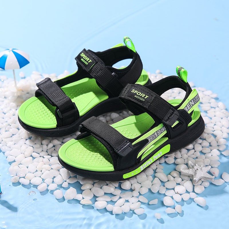 Children'S Sandals Summer Boys' Sports Soft Sole Beach Shoes Medium And Large Children'S Anti-Slip Open-Toe Sandals - Image 1