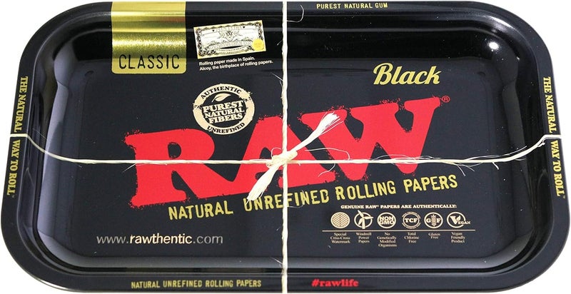 Raw صينية لف معدنية ذهبية وسوداء - إصدار محدود - بحجم 11'' x 7'' - Image 1
