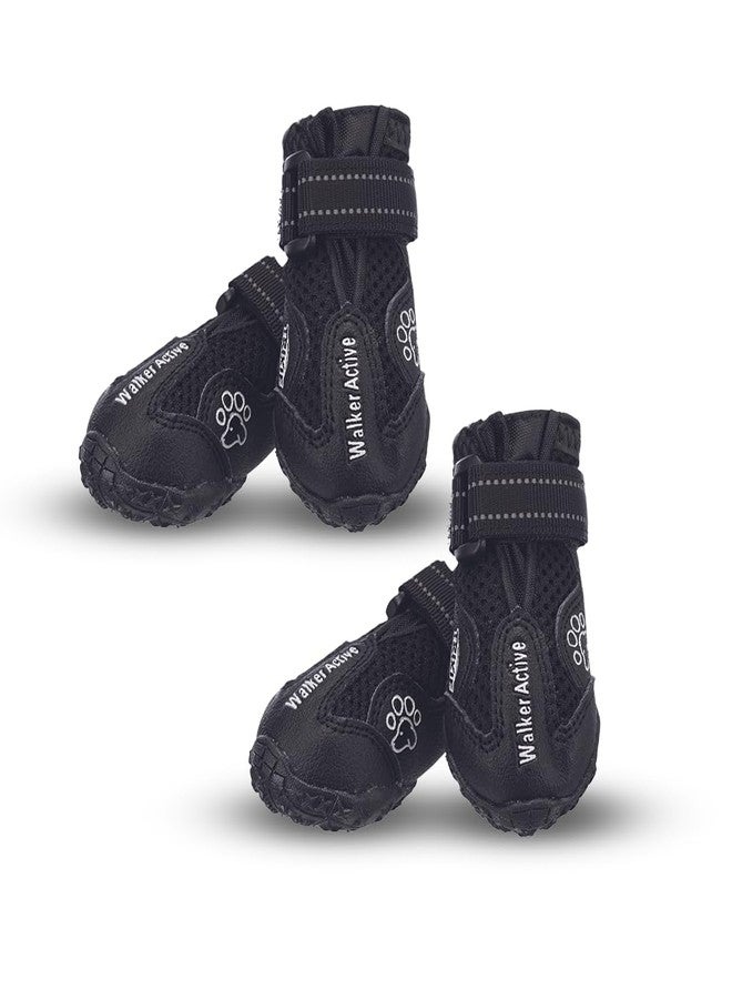 Trixie Walker Active Protective Boots for Dogs - 4 pcs, Black (M-L) | Paw Protection for Wounds & Inflamed Joints - Image 1