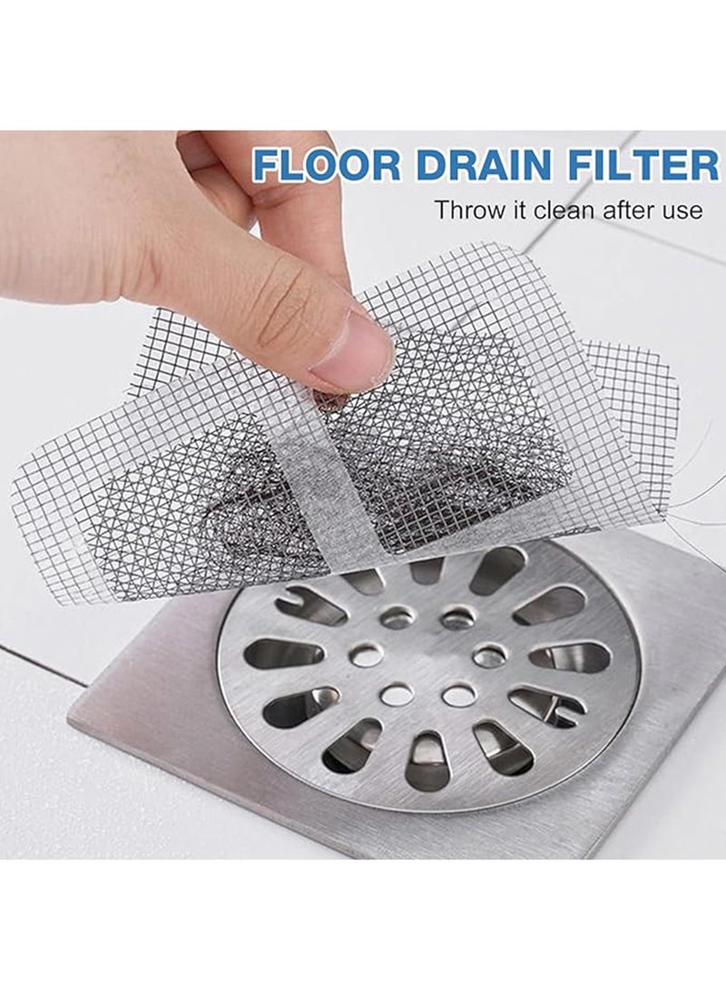 100pcs Disposable Hair Drain Stickers,Self-Adhesive Hair Anti-Clogging Filter Sticker Disposable Shower Drain Adapter,Bathroom Drain Hair Catcher,Square Shower Drain Hair Catcher Mesh Stickers for Bathroom Laundry Bathtub Kitchen - Image 2