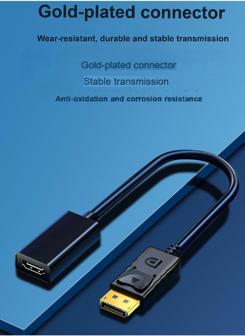 ماركة غير محددة محول DisplayPort (DP) إلى HDMI - محول فيديو 4K أسود لأجهزة الكمبيوتر المكتبية وأجهزة الكمبيوتر المحمولة إلى التلفزيون والشاشات وأجهزة العرض - مزامنة الصوت والفيديو، التوصيل والتشغيل، تصميم أنيق للمكتب والألعاب والترفيه المنزلي  - Image 3