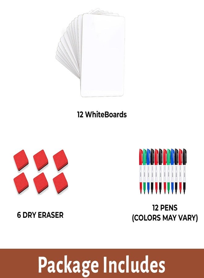 TurtleGrip Whiteboard Dry Erase Boards White Boards 9"x12", Personal Whiteboards for Students Teachers School SuppliTurtes Lapboards, Pack of 12,Wood - Image 3