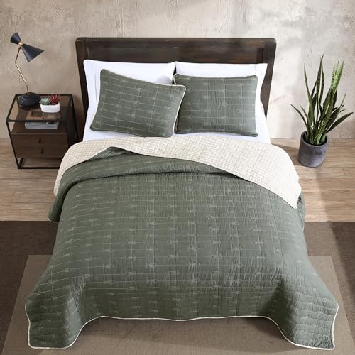 Eddie Bauer - Twin Quilt Set, Reversible Cotton Bedding with Matching Sham, Lightweight Home Decor for All Seasons (Troutdale Green, Twin) - Image 2