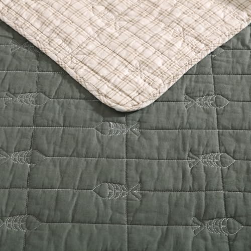 Eddie Bauer - Twin Quilt Set, Reversible Cotton Bedding with Matching Sham, Lightweight Home Decor for All Seasons (Troutdale Green, Twin) - Image 3