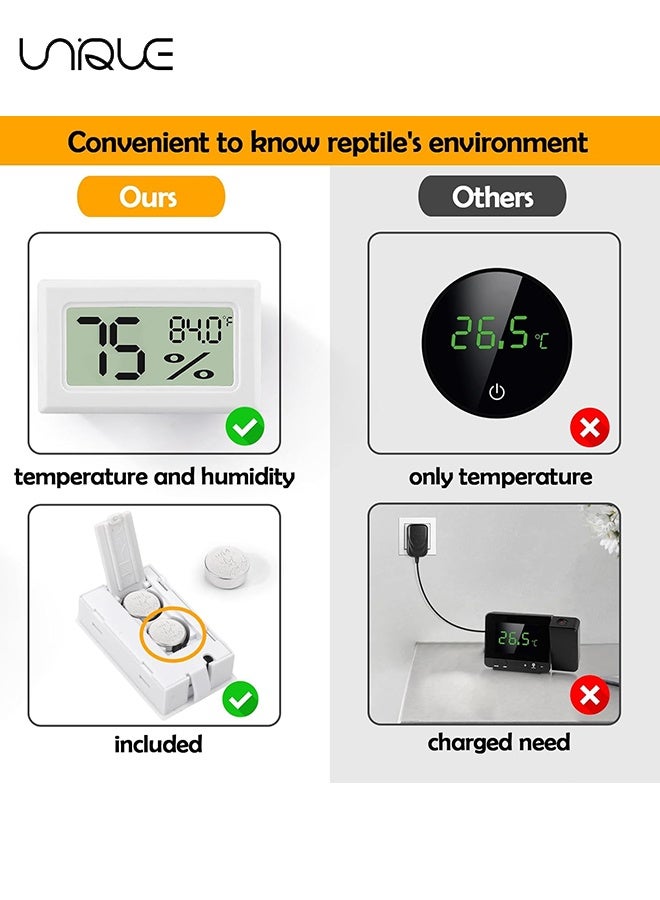 Unique 2 Pack Mini Hygrometer Indoor Humidity Meter, Mini Digital Thermometer Humidity Gauge Meter, Indoor Thermometer Hygrometer Monitor Fahrenheit for Reptile Thermostat, Jars Reptile, Fridge - White - Image 3
