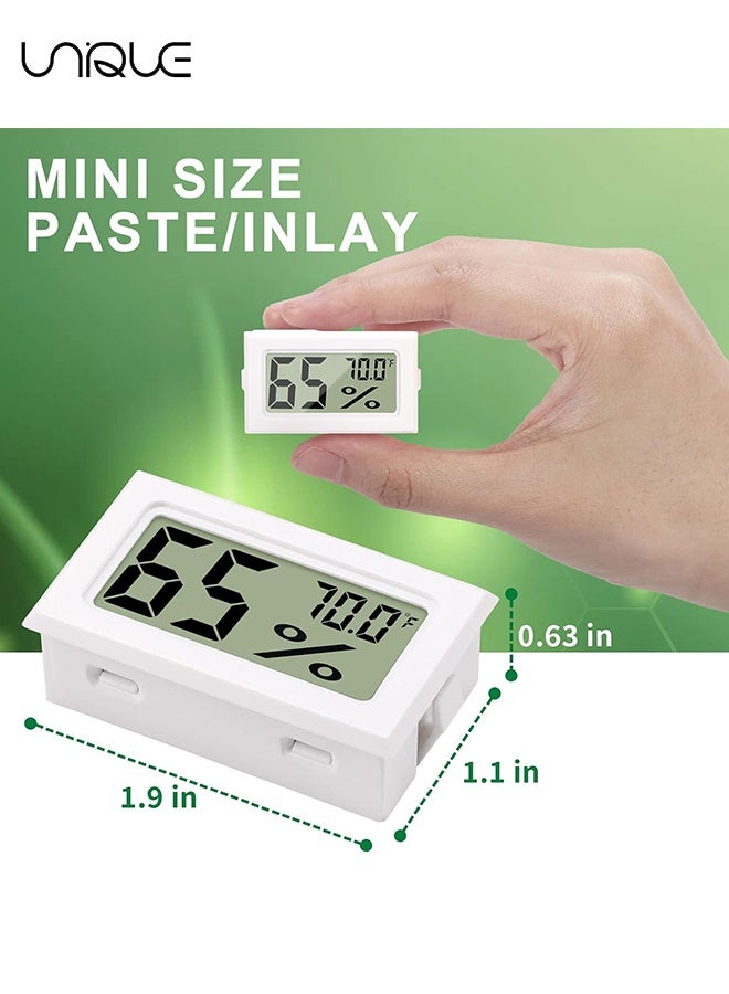 Unique 2 Pack Mini Hygrometer Indoor Humidity Meter, Mini Digital Thermometer Humidity Gauge Meter, Indoor Thermometer Hygrometer Monitor Fahrenheit for Reptile Thermostat, Jars Reptile, Fridge - White - Image 2