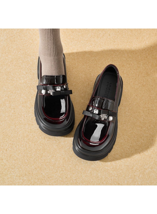 Josiny Counter Same Style】25 Summer New Comfortable Platform Loafers Women's Single Shoes, Chunky Heel Shallow Cut Women's Flats - Image 2