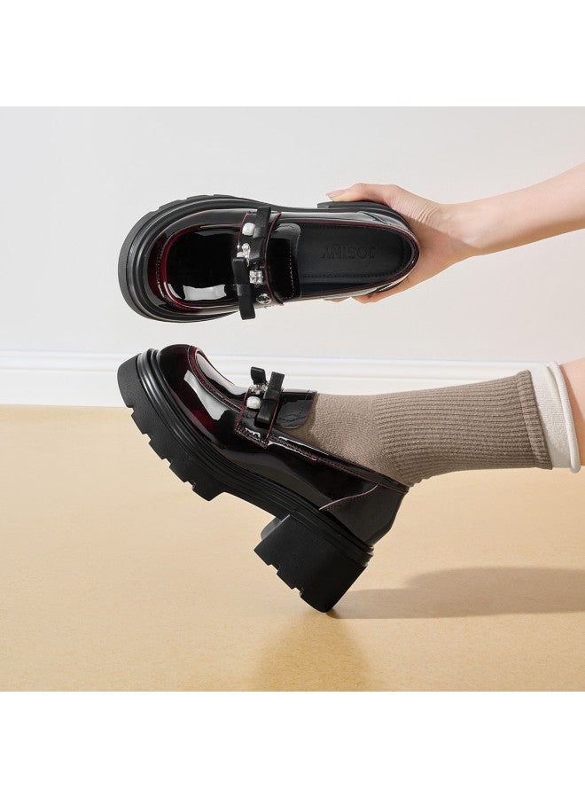 Josiny Counter Same Style】25 Summer New Comfortable Platform Loafers Women's Single Shoes, Chunky Heel Shallow Cut Women's Flats - Image 3