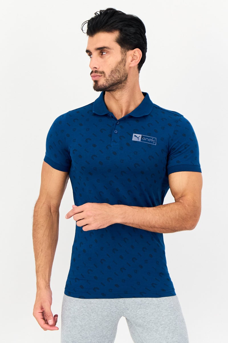 Puma x One8 Men Slim Fit Allover Print Short Sleeve Outdoor Polo Shirt, Multicolor - Image 1