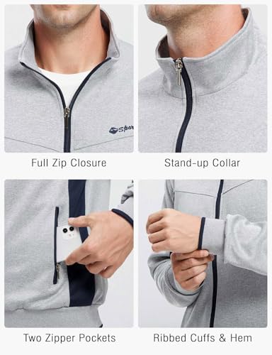 Rdruko Men's Tracksuit Sweatsuits 2 Piece Set Athletic Jogging Gym Activewear Sweat Track Suits Sets(Grey,US S) - Image 4