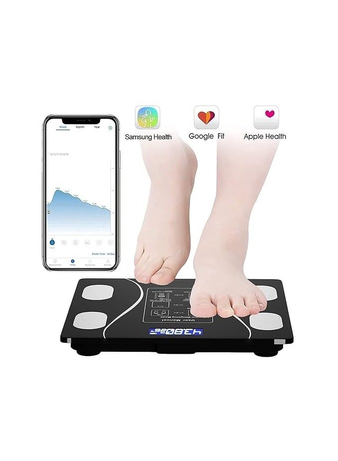 Generic Digital Weighing Scales and Body Weight Scales High precision electronic bath scales with sensors Peoples Accurate Weight Machine  Black  180kg  LED Display  - Image 3
