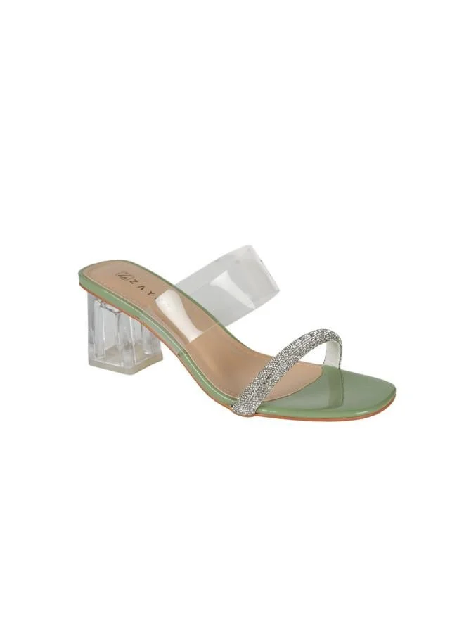 221-137 Zayna Ladies Block Heel 6255-15 Green
