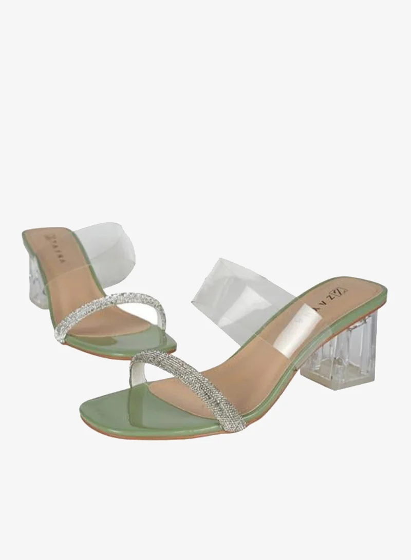 Zayna Green 221-137 Zayna Ladies Block Heel 6255-15 Green for Women | Best Price UAE