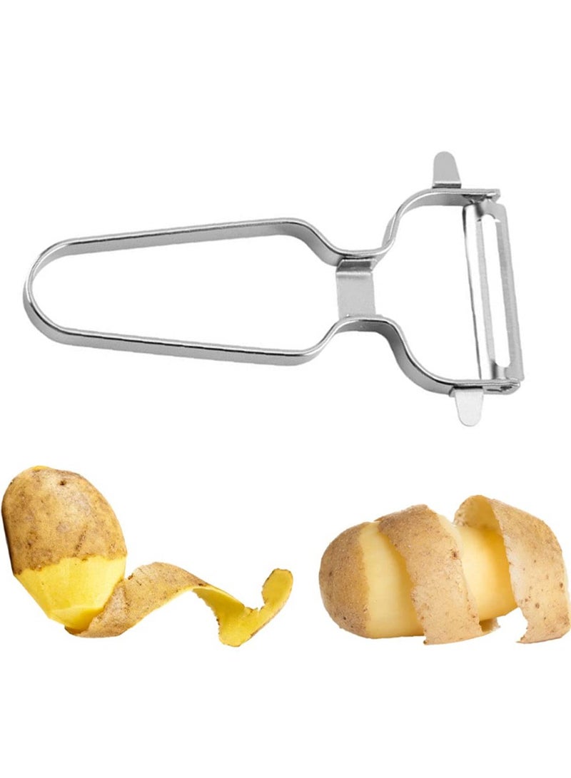 SYOSI Peelers, Vegetable Slicer Fruit Peeler for Kitchen, Veggie Peeler, Sharp Fruit Peeler Knife, Y Shaped & I Shaped Peeler Stainless Steel Potato Tomatoes Peeler, Fruit and Planer, Potato, Fruits (2PCS) - Image 2