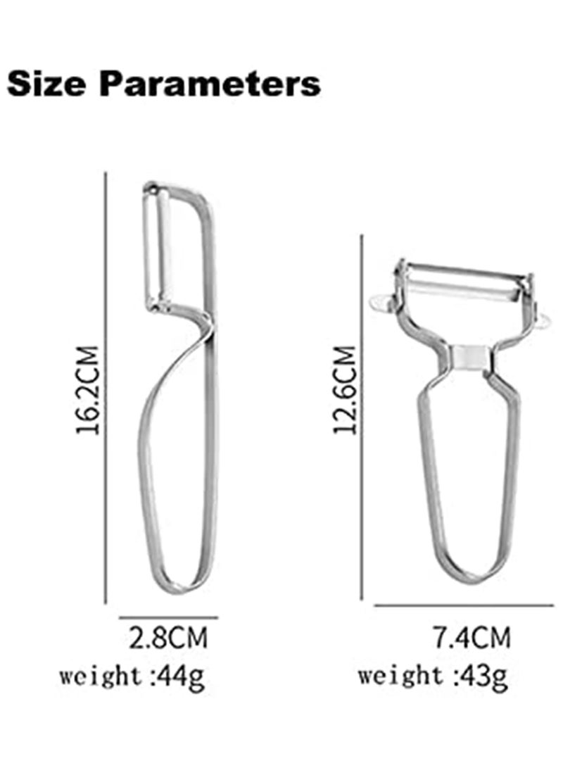 SYOSI Peelers, Vegetable Slicer Fruit Peeler for Kitchen, Veggie Peeler, Sharp Fruit Peeler Knife, Y Shaped & I Shaped Peeler Stainless Steel Potato Tomatoes Peeler, Fruit and Planer, Potato, Fruits (2PCS) - Image 5